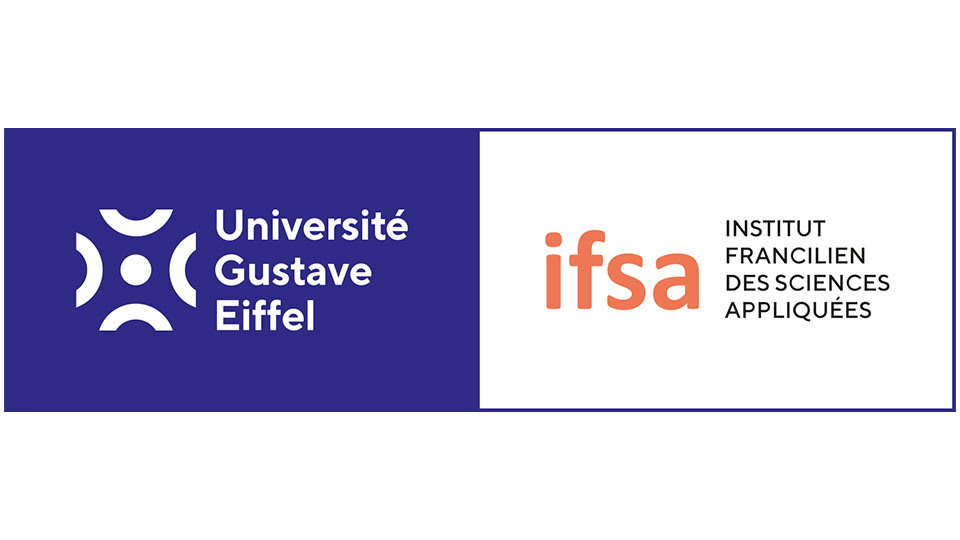 university gustave eiffel logotype with purple and white background