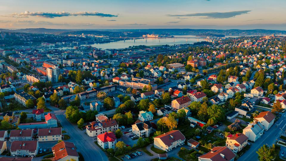 Flygfoto av Sundsvall