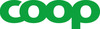 Logotyp. Coop skrivet i gröna bokstäver som går in i varandra.