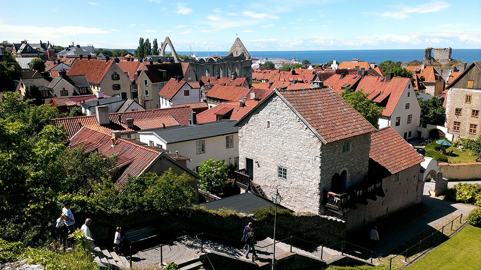 Small houses in Visby, Sweden